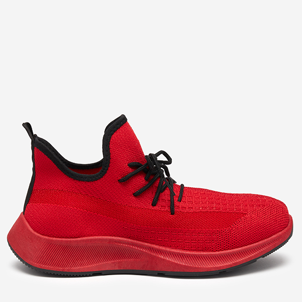 OUTLET Męskie buty sportowe tkaninowe w kolorze czerwonym Domakko - Obuwie