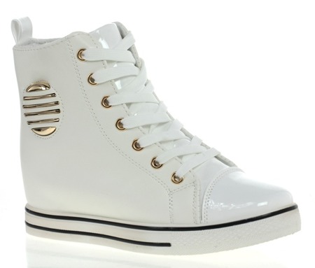 Białe sneakersy ze zdobieniem - Obuwie