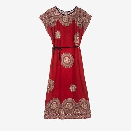 Bordowa sukienka w stylu egipskim - Odzież