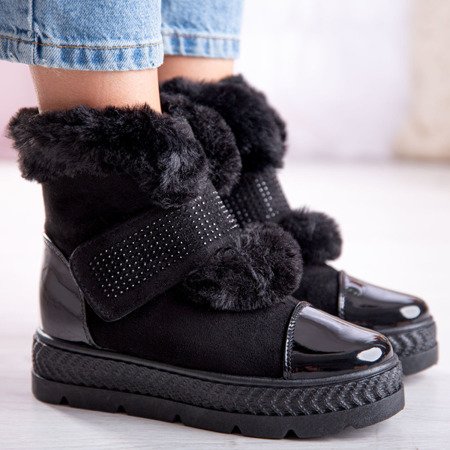 Czarne buty a'la śniegowce na platformie Dayna - Obuwie