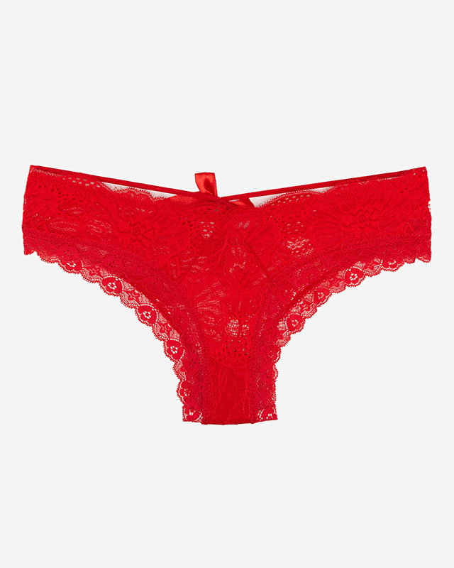 Czerwone damskie majtki typu brazyliany - Bielizna