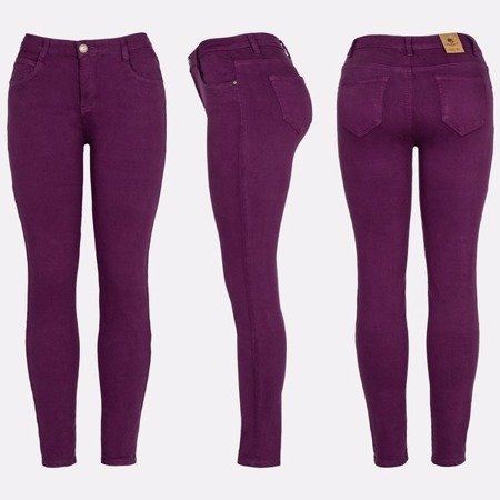 Fioletowe spodnie z wysokim stanem - Spodnie