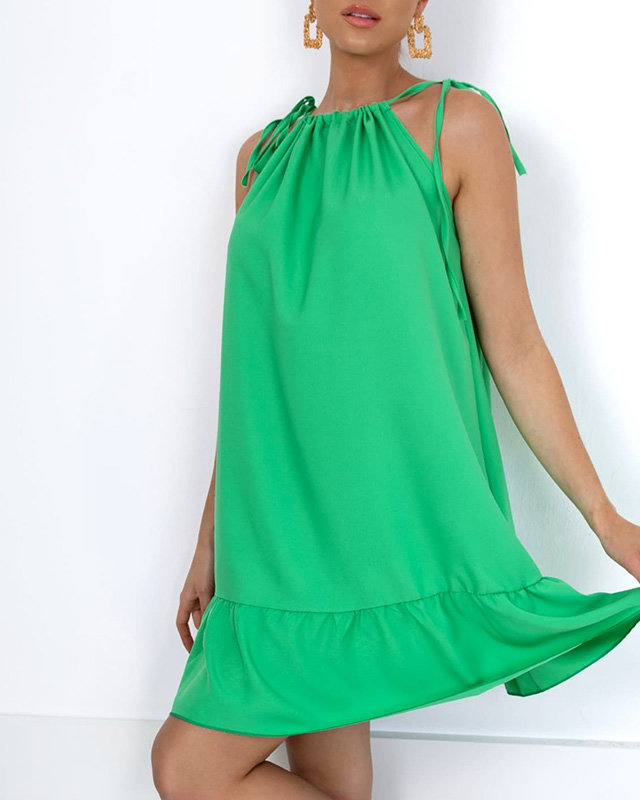 Royalfashion Zielona krótka sukienka bez rękawów