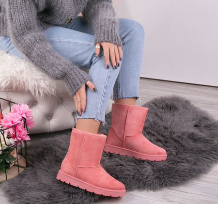 Różowe ocieplane buty a'la śniegowce Nani - Obuwie
