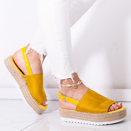 Żółte sandały na platformie Cratia - Obuwie