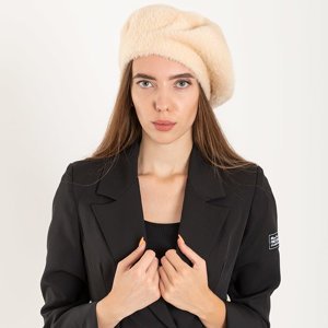 Beżowy beret damski na jesień - Akcesoria