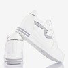 Białe buty sportowe na krytym koturnie ze srebrnymi wstawkami Say It - Obuwie