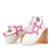 Białe buty sportowe z różowymi wstawkami Polerine - Obuwie 