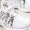 Białe buty sportowe ze srebrnymi wstawkami Irrmessia - Obuwie