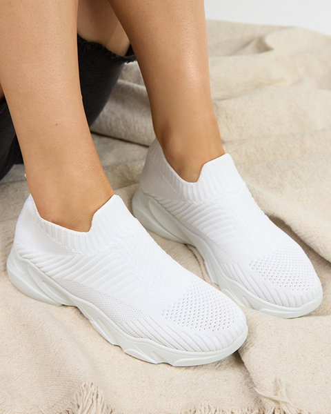 Białe damskie sportowe buty slip - on Telafi- Obuwie