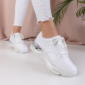Białe damskie sportowe sneakersy Hendi - Obuwie