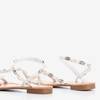 Białe sandały damskie z muszelkami Melreu - Obuwie