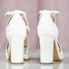 Białe sandały na słupku z holograficznym wykończeniem Raffaessa - Obuwie
