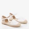Białe sandały typu espadryle z ażurową cholewką Asia - Obuwie