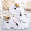 Białe sneakersy damskie na grubej podeszwie Olyssotia - Obuwie