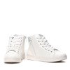 Białe sneakersy na koturnie- Obuwie