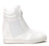 Białe sneakersy na krytym koturnie Brylee - Obuwie