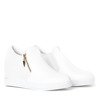 Białe sneakersy na krytym koturnie Evita - Obuwie