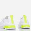 Białe sportowe buty z neonowymi żółtymi wstawkami Brighton - Obuwie