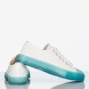 Białe trampki damskie z niebieską podeszwą Gym shoe - Obuwie