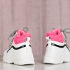 Biało - różowe buty sportowe z wysoką cholewką Perreseva - Obuwie