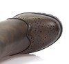 Brązowe botki na słupku z ozdobnym noskiem     - Obuwie