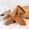 Brązowe buty a'la śniegowce  z ozdobami Figgi - Obuwie