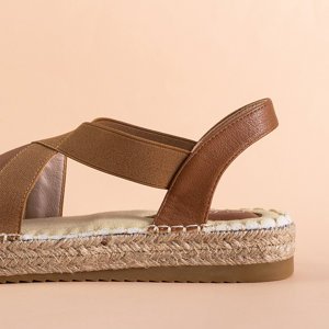 Brązowe damskie sandały a'la espadryle na platformie Dium - Obuwie