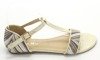 Brązowe damskie sandały ze złotym wykończeniem Galila - Obuwie