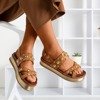 Brązowe sandały damskie z dżetami Solerina - Obuwie