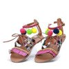 Brązowe sandały z ozdobami Josuea - Obuwie