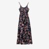 Czarna sukienka midi z printem w kwiaty - Odzież