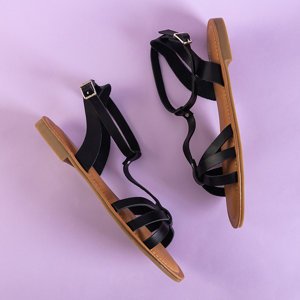 Czarne damskie sandały eko-skóra Tulir - Obuwie