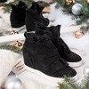 Czarne damskie sneakersy na krytym koturnie Astana - Obuwie