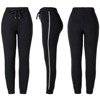 Czarne damskie spodnie tregginsy z lampasami - Spodnie