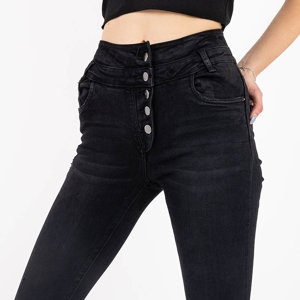 Czarne jeansy damskie rurki - Odzież
