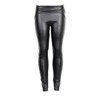 Czarne legginsy z elastycznej eko-skóry - Spodnie