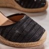 Czarne sandały na koturnie Mimino - Obuwie