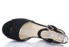 Czarne sandały na koturnie Paleira - Obuwie