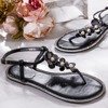 Czarne sandały w stylu japonek Mija - Obuwie
