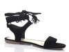 Czarne sandały wiązane Qarerrsane - Obuwie