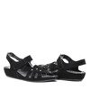 Czarne sandały z eko-zamszu Violitenna  - Obuwie