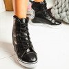 Czarne sneakersy na koturnie Lasegreta - Obuwie