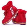 Czerwone buty sportowe z futerkiem Raelyn - Obuwie