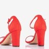 Czerwone sandały damskie na słupku Sweet Honey - Obuwie