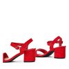 Czerwone sandały na słupku Sula - Obuwie