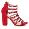 Czerwone sandały na słupku Tridan - Obuwie