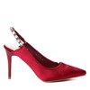 Czerwone sandały na szpilce - Obuwie