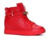 Czerwone sneakersy na koturnie - Obuwie