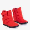 Czerwone sneakersy na krytym koturnie Brisa - Obuwie